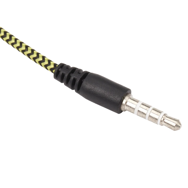 HFES 2X H-169 3,5 мм Публикуване на MP3 MP4, сплетен кабел на субуфера, универсални музикални слушалки с управление на Wheat Wire (златист)