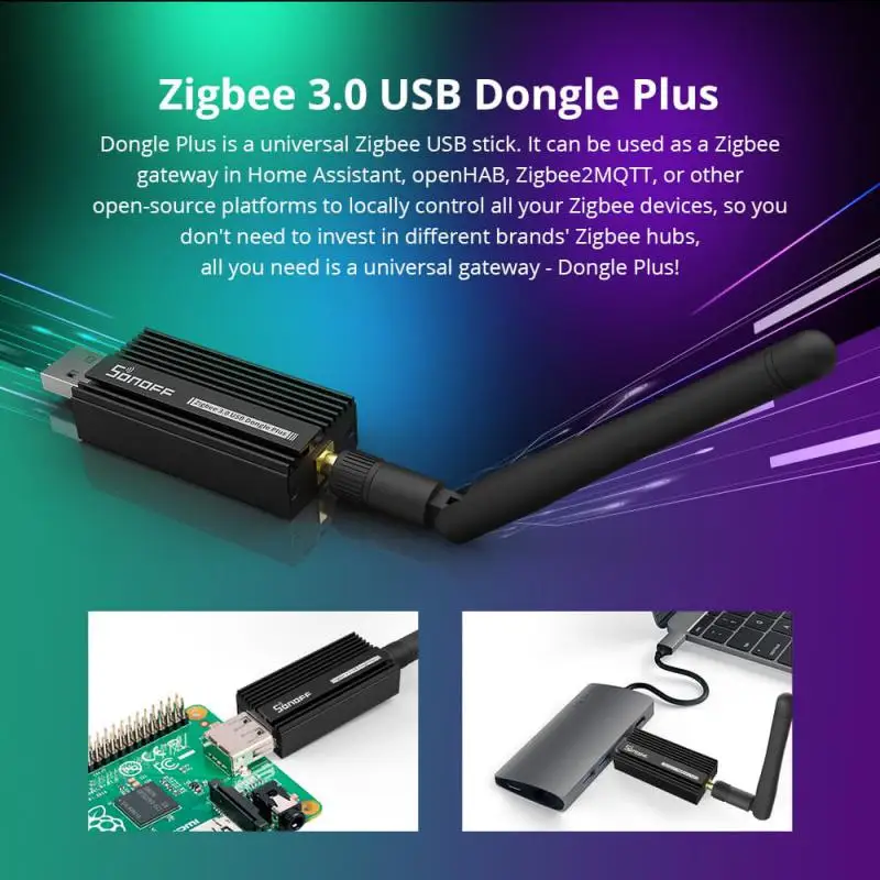 Itead SONOFF ZB Dongle-E Zigbee 3.0 USB Dongle Plus Stick Универсален Портал за Zigbee, Съвместим с Zigbee2MQTT Серия Sonoff Zigbee