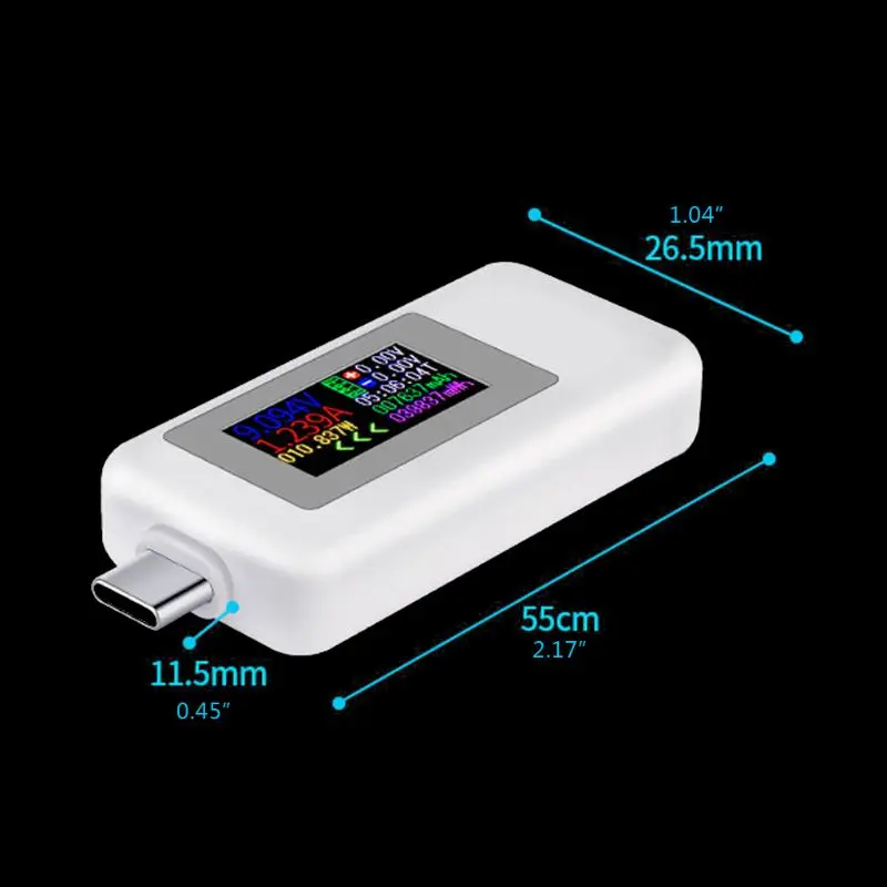 KWS-1902C Type-C Цветен дисплей USB-Тестер Текущото Напрежение на електромера Монитор