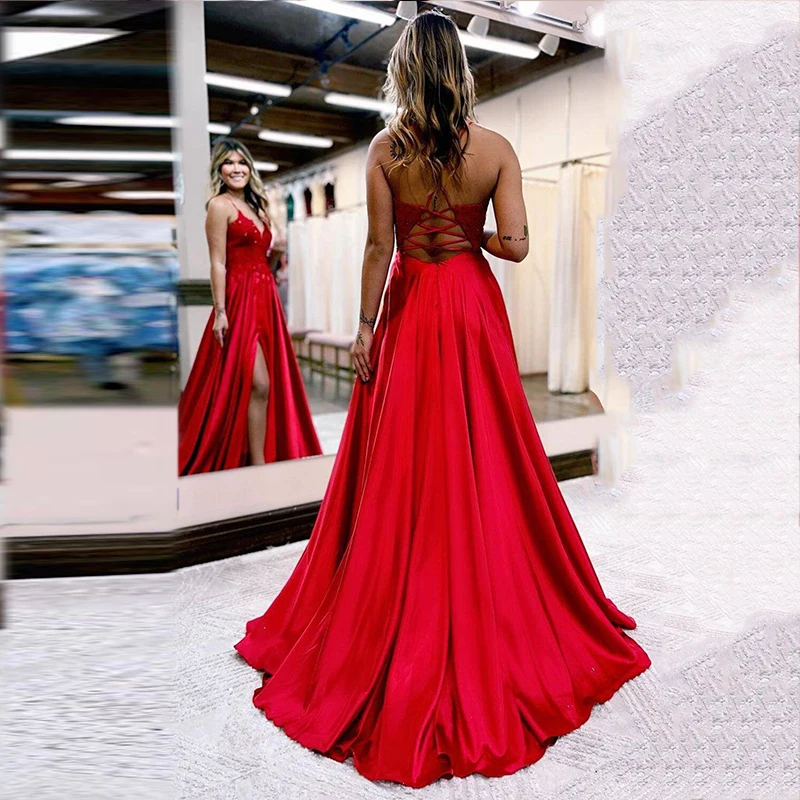 LaBoum, дамски елегантни рокли за абитуриентски бал с аппликацией, коктейл рокля трапецовидна форма с намаляване на спагети презрамки, официални рокли дантела