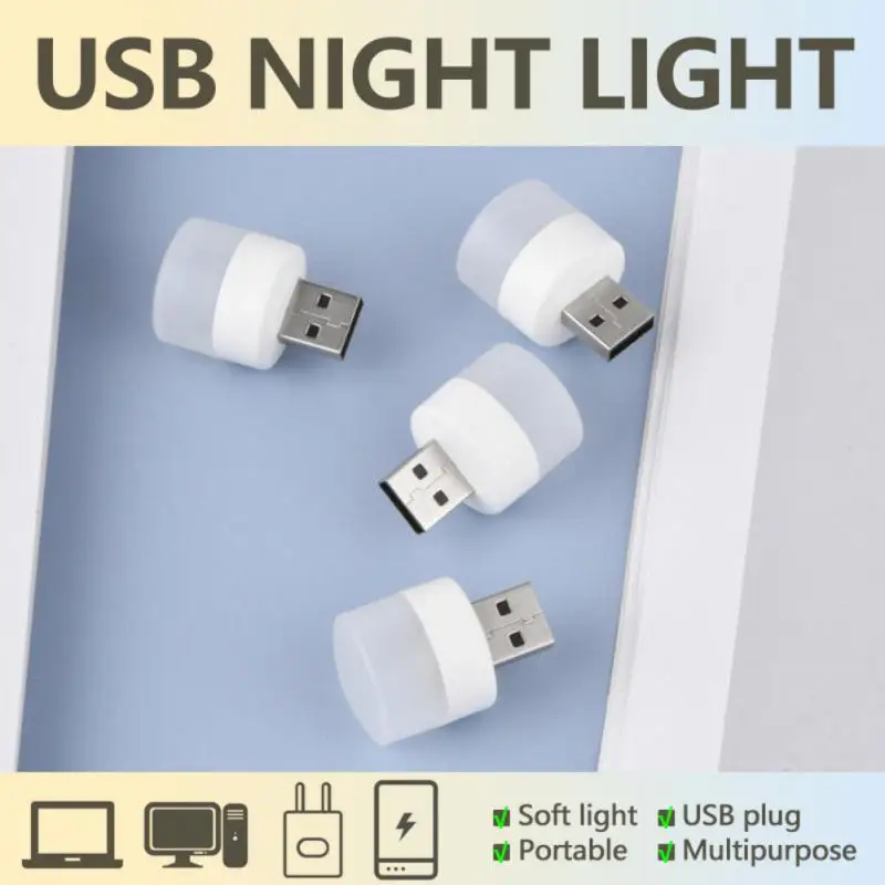 Led Лампа Mini Night Light USB Plug Lamp Power Bank Зареждане на USB Книжни Фенери Малки Кръгли Лампи За Четене Със Защита на Очите