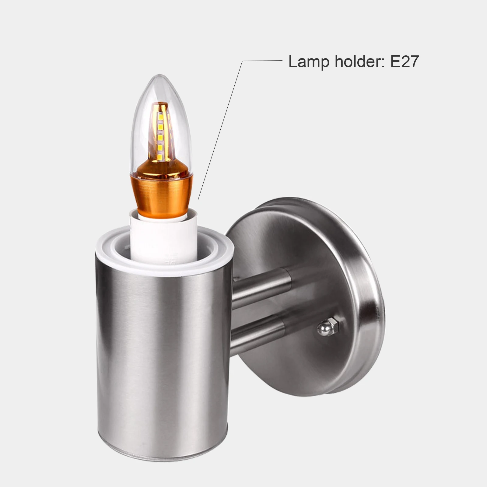 Led лампа от неръждаема стомана с мляко абажуром E27 led външен стенен монтаж лампа, корпус от неръждаема стомана, водоустойчив външни стенни осветителни тела, външно осветление.