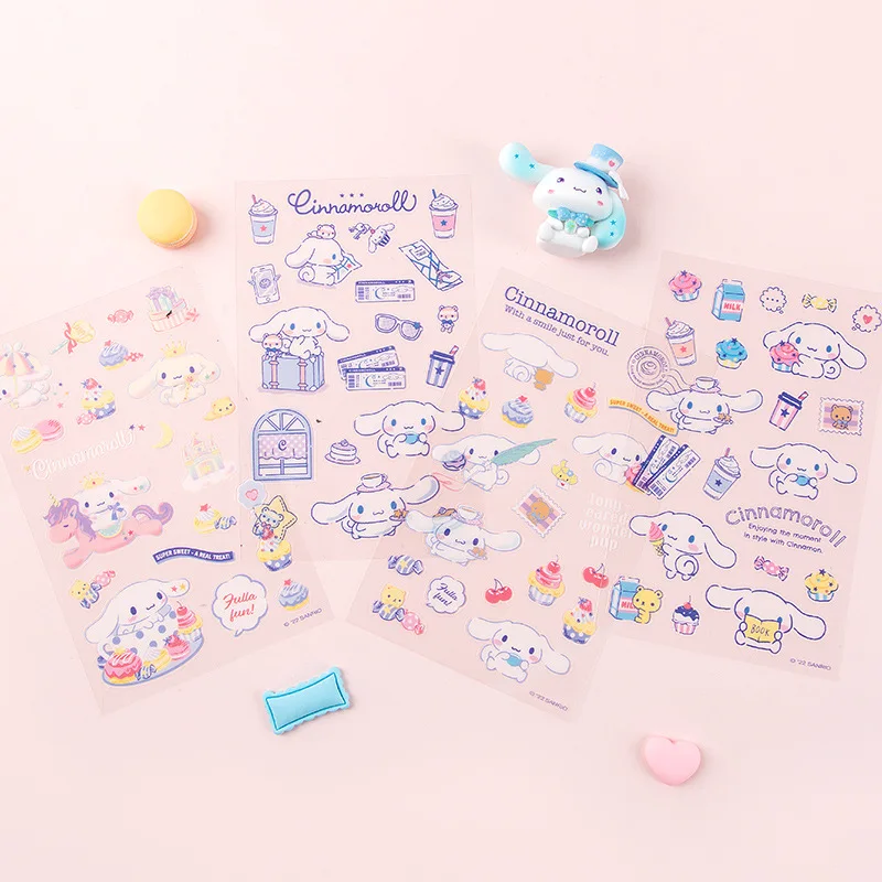 Sanrio 24шт Мультяшная Стикер Kawaii Hello Kitty Kuromi Пет Goo Card Стикер Декоративна Мультяшная Водоустойчив Канцелярская Продукти на Едро