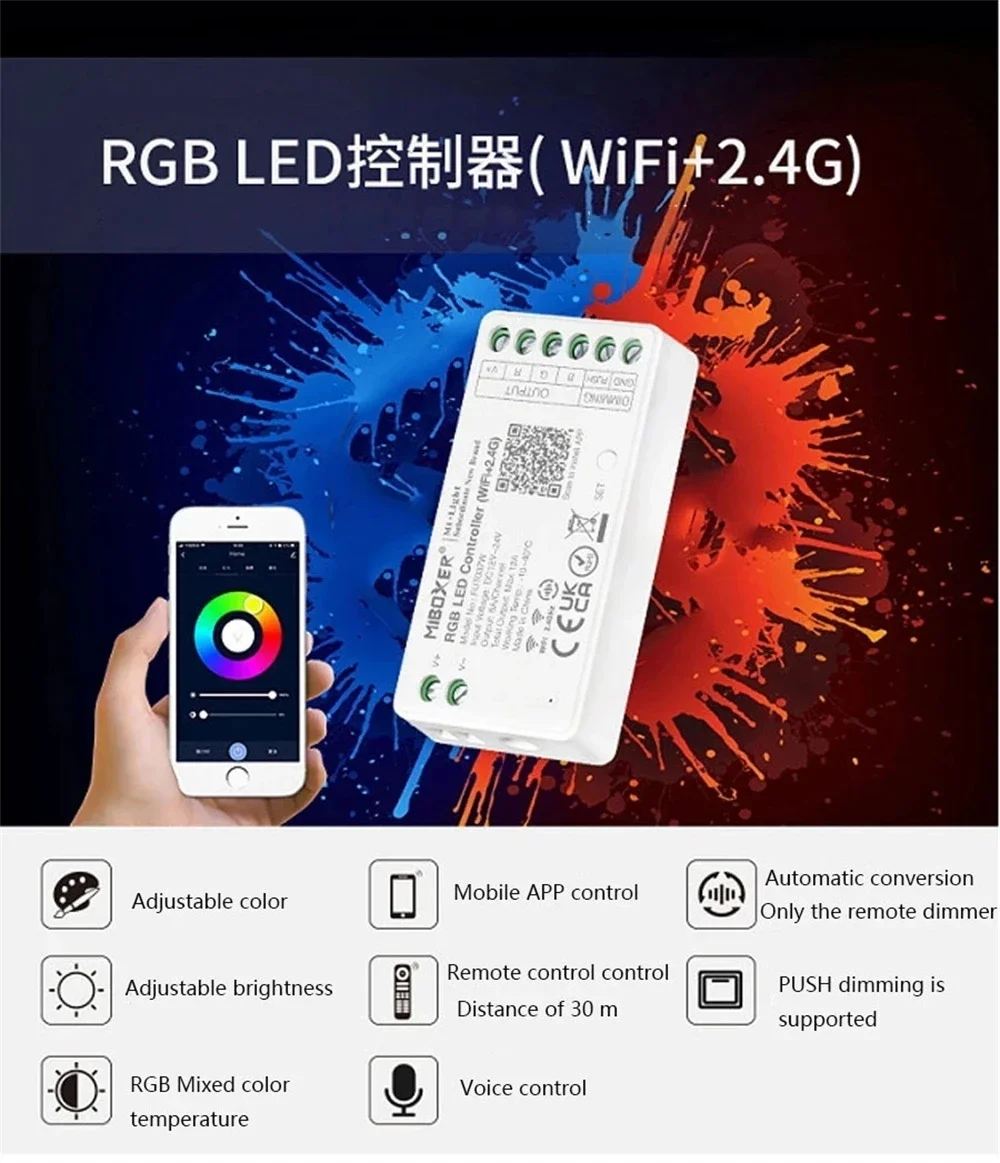 Wi-Fi + 2.4 G Led контролер RGB, приложението Smart Music, Гласово управление за подводно осветление потопяеми басейна, лека нощ, светлината на Прожекторите
