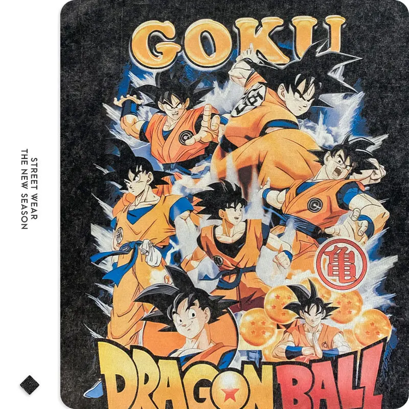 Аниме Dragon Ball Тениски Реколта Выстиранные Черни Тениски Son Goku Градинска Облекло Harajuku Manga Majin Борба Зеленчуци Bejīta Тениски Мъжки