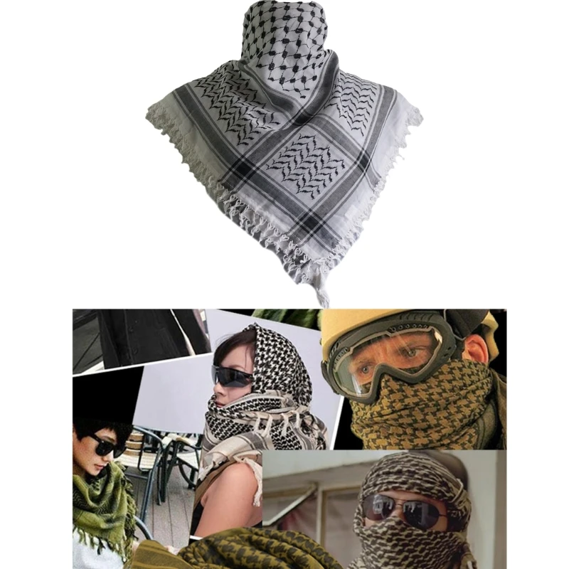 Арабски шал с Решетъчен Модел За възрастни Тактически Шемагский Шал За улицата Тактически Кеффия забрадка Многоцелеви забрадка