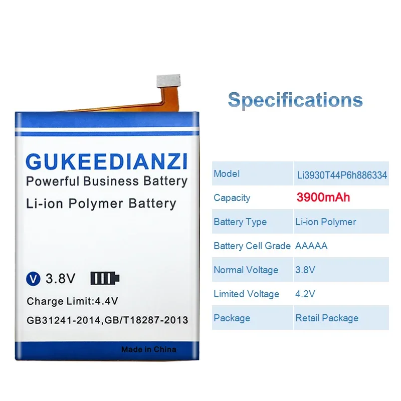 Батерия GUKEEDIANZI Li3930T44P6h886334 3900 mah За Мобилен Телефон Ongelcare F5 Bateria