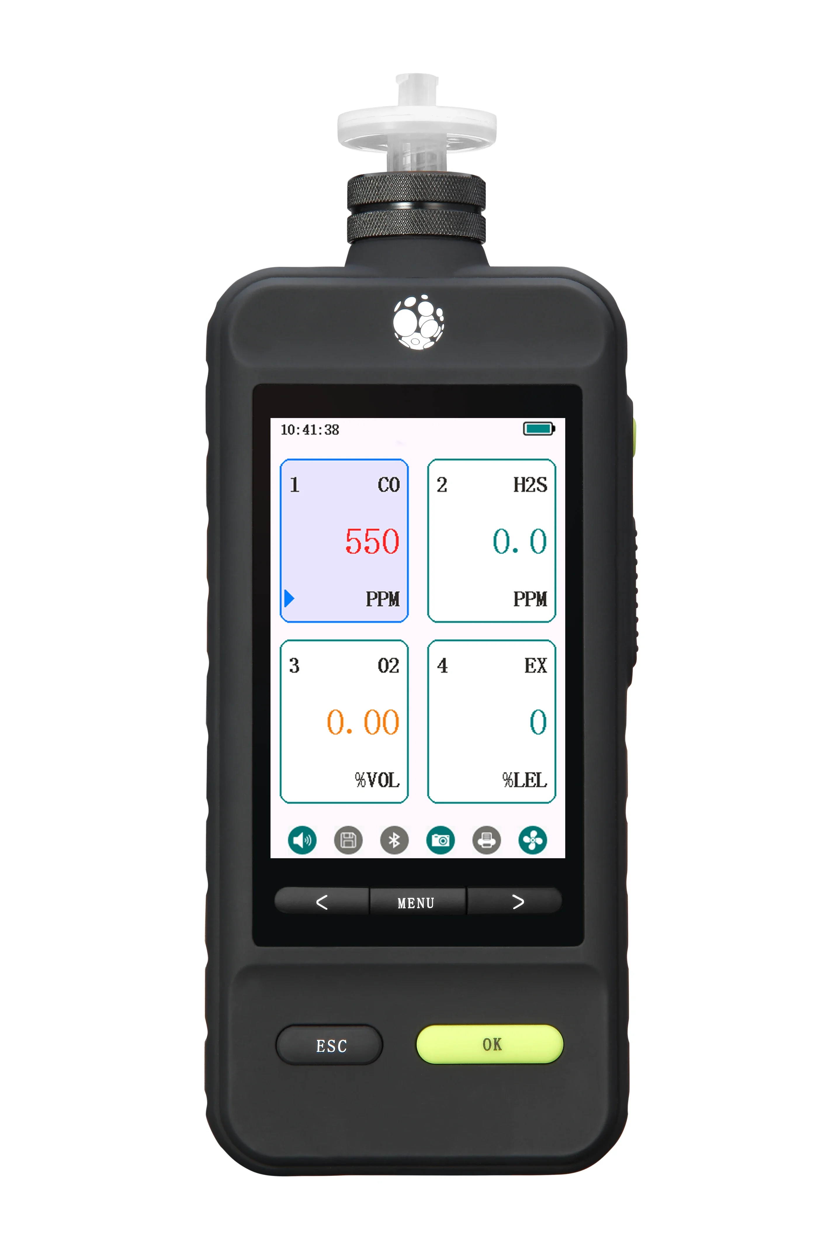 Безжичен портативен монитор VOC Bluetooth с измерване на количеството части на милиард от 1 ppb до10000 ppm