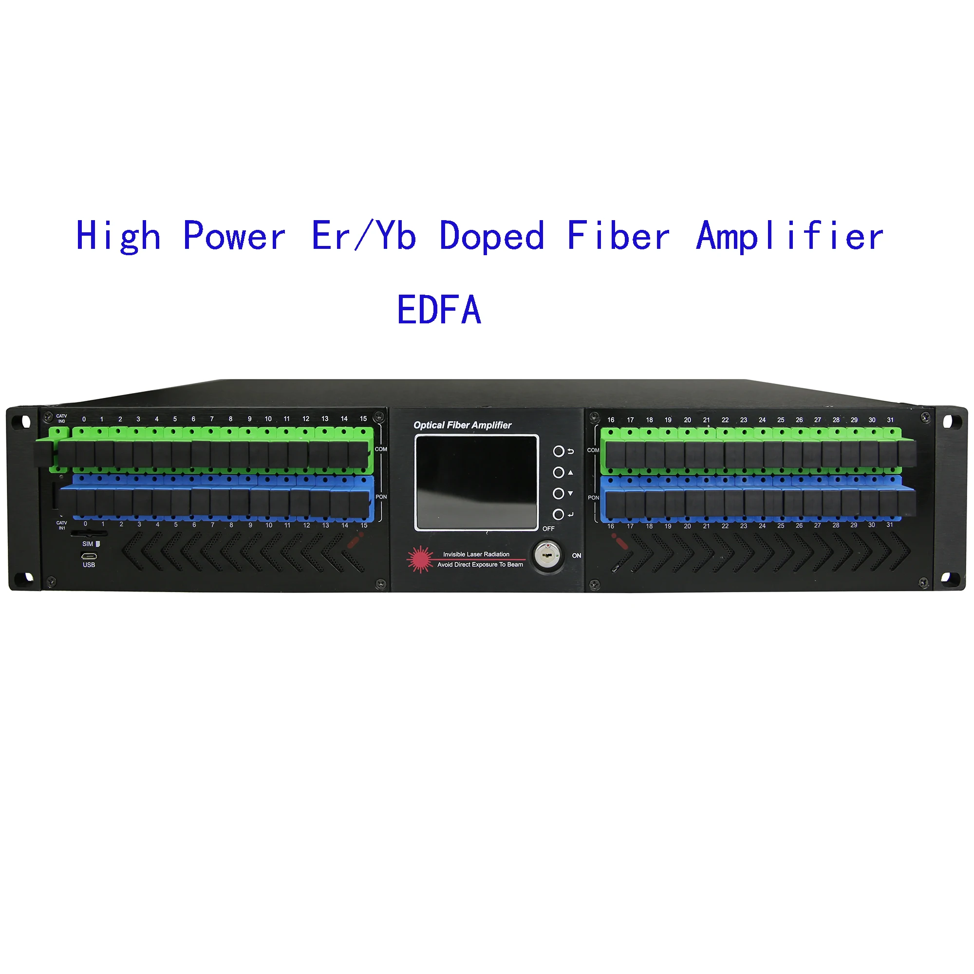 безплатна доставка 32x20dBm, 32x23dBm, 32x24dBm с кабел за Усилвател на оптични влакна WDM 1550nm с оптичен усилвател, легированным эрбием (EDFA)