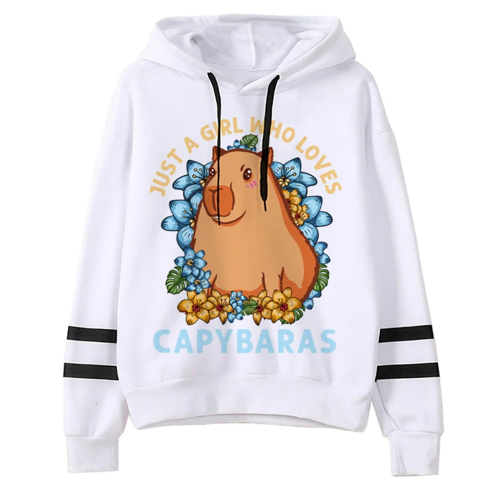 Блузи с качулка Capybara женски графичен аниме-пуловер дърпа жена аниме-пуловер