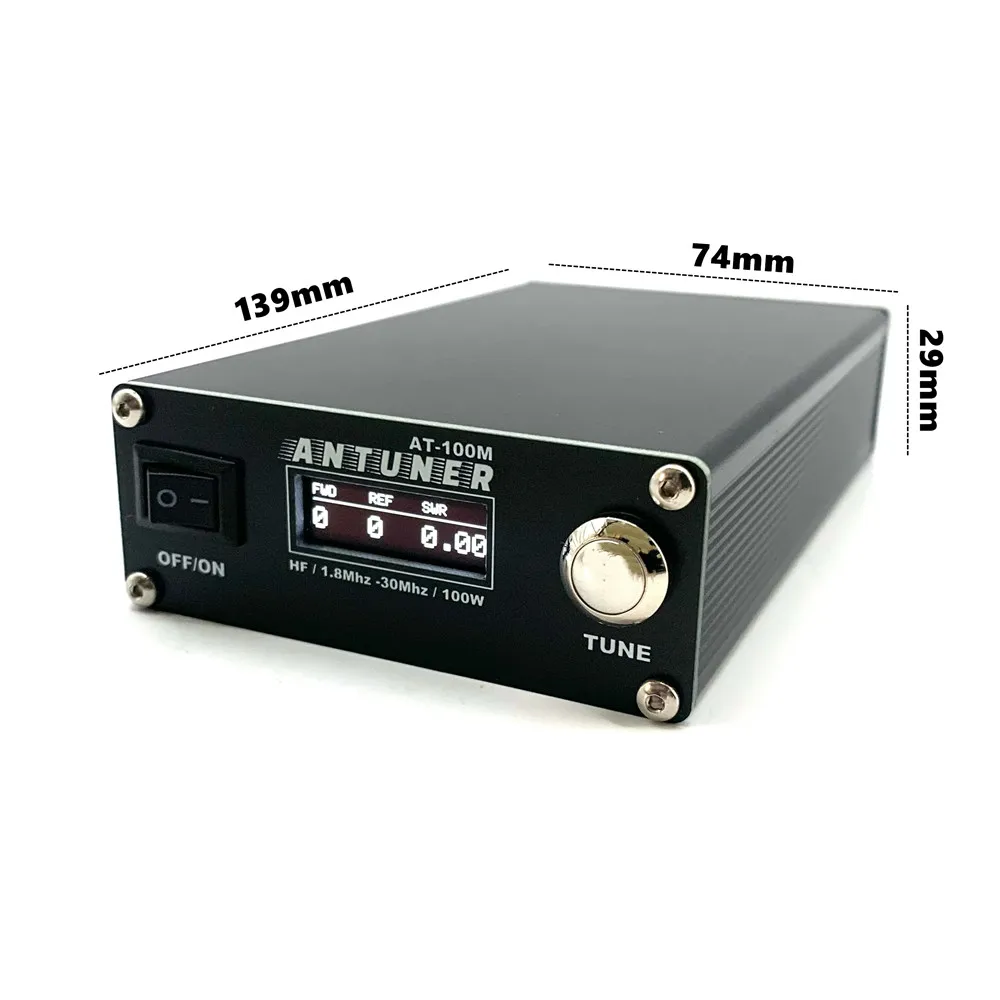 в наличност! Антена Тунер ANTUNER AT100M 1,8 Mhz-30 Mhz 100 W Вграден електромера Постоянна Вълна За КВ радио USDX G1M FT-818