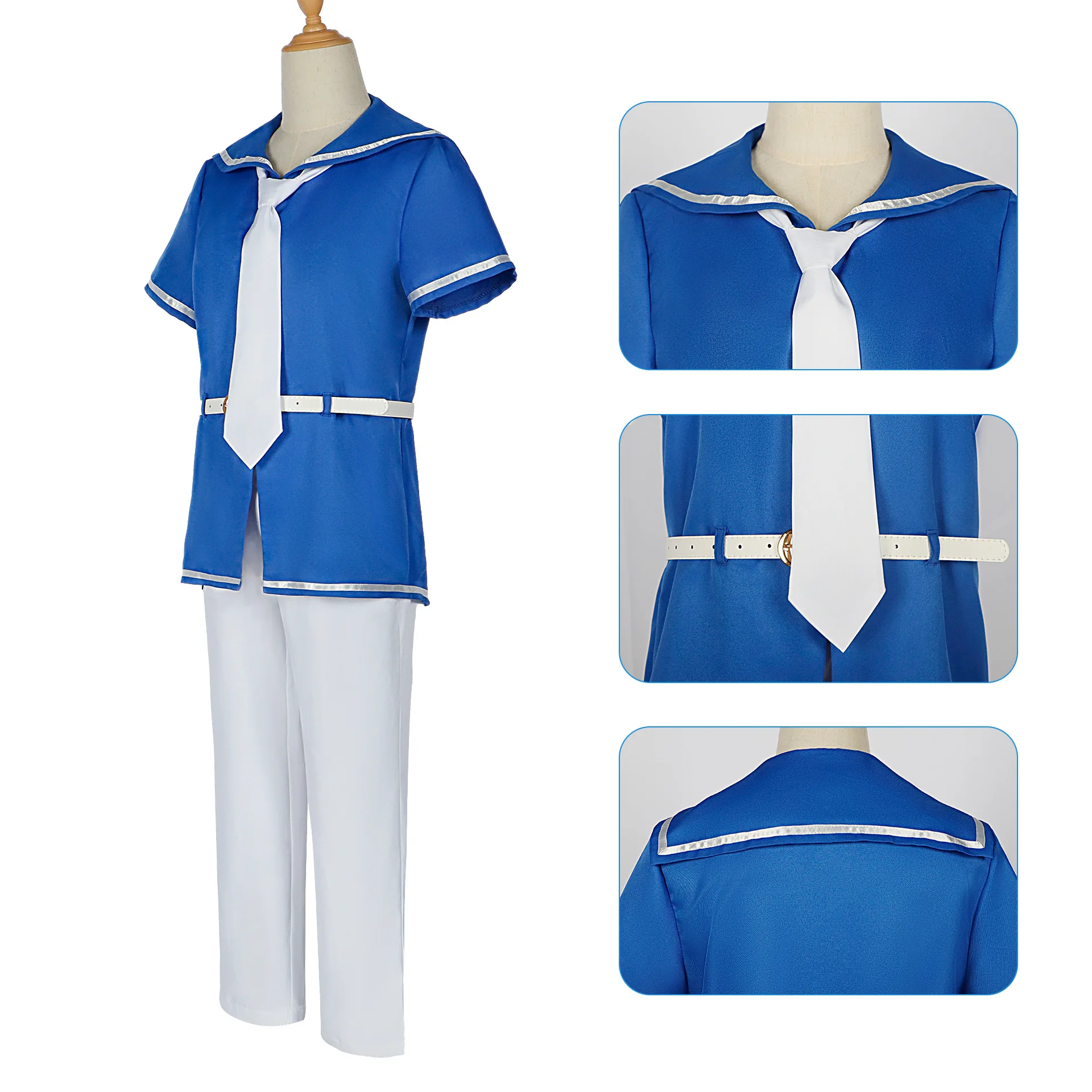 Висококачествен cosplay Хосино Акуамарина Аниме Oshi No Ko, костюм за cosplay, униформи моряк, Перука за ролеви игри, облекло за мъже