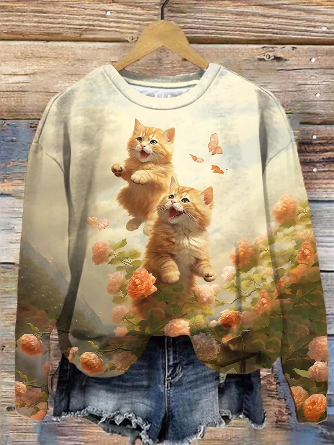 Дамски модни hoody Lovely Cat, блузи за момичета, hoody с изображение на животно котка, Дамски дрехи, пуловери Kawaii, Y2K, ниспадающий на врата,