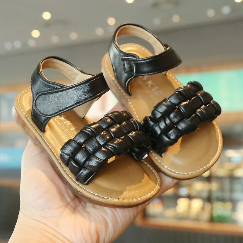 Детски сандали 2023 г., Лятна Плажна Обувки От Изкуствена Кожа За момичета от 2 до 6 години На Подметка С Отворени пръсти, Нескользящая Детски Ежедневни Обувки