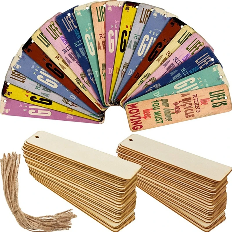 Дървени заготовки за Маркиране на Непълни Дървени висящи етикети Правоъгълна форма Billet