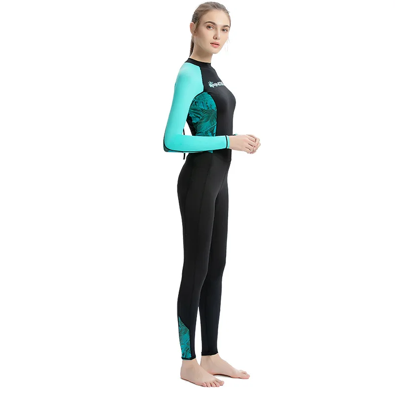 Жена неопрен с дълъг ръкав, бански за сърф, костюм за гмуркане с акваланг, защита от ултравиолетови лъчи, Водни спортове, цели облекло от ликра