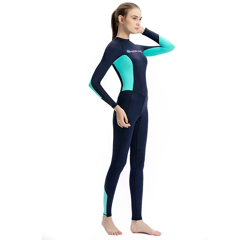 Жена неопрен с дълъг ръкав, бански за сърф, костюм за гмуркане с акваланг, защита от ултравиолетови лъчи, Водни спортове, цели облекло от ликра