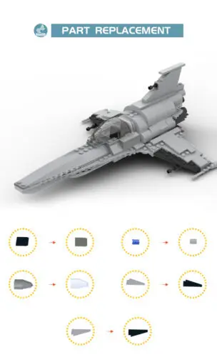 Изтребител Viper Mark 7 от научно-фантастичен филм, 289 части, набор от строителни играчки MOC Build