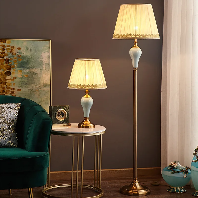 Керамичен под лампа OULALA с led подсветка, модерен и креативен е американски моден лампа за дома, хол, спалня