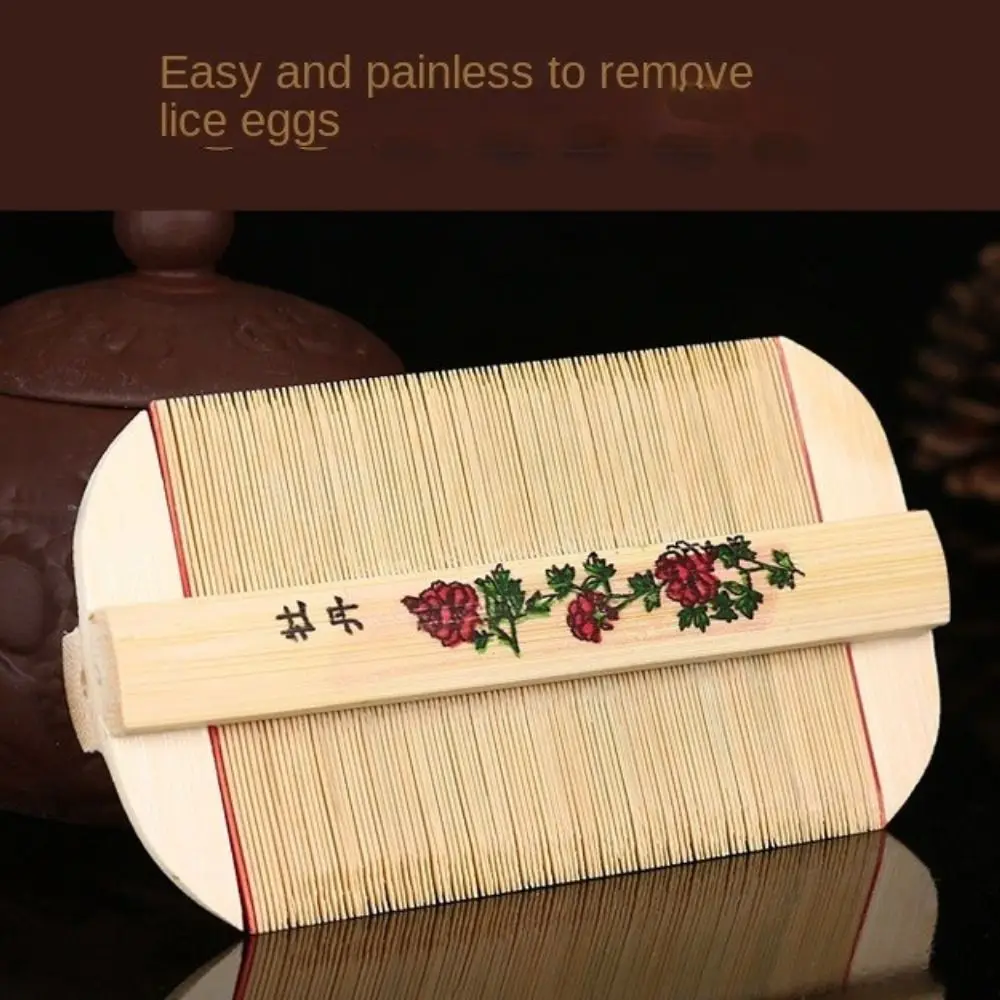 Китайската Традиционна Бамбук Гребен Ръчен труд за отстраняване на сърбеж, Премахване на главите, Гребените от бълхи, Инструмент за грижа за косата, Козметични Аксесоари