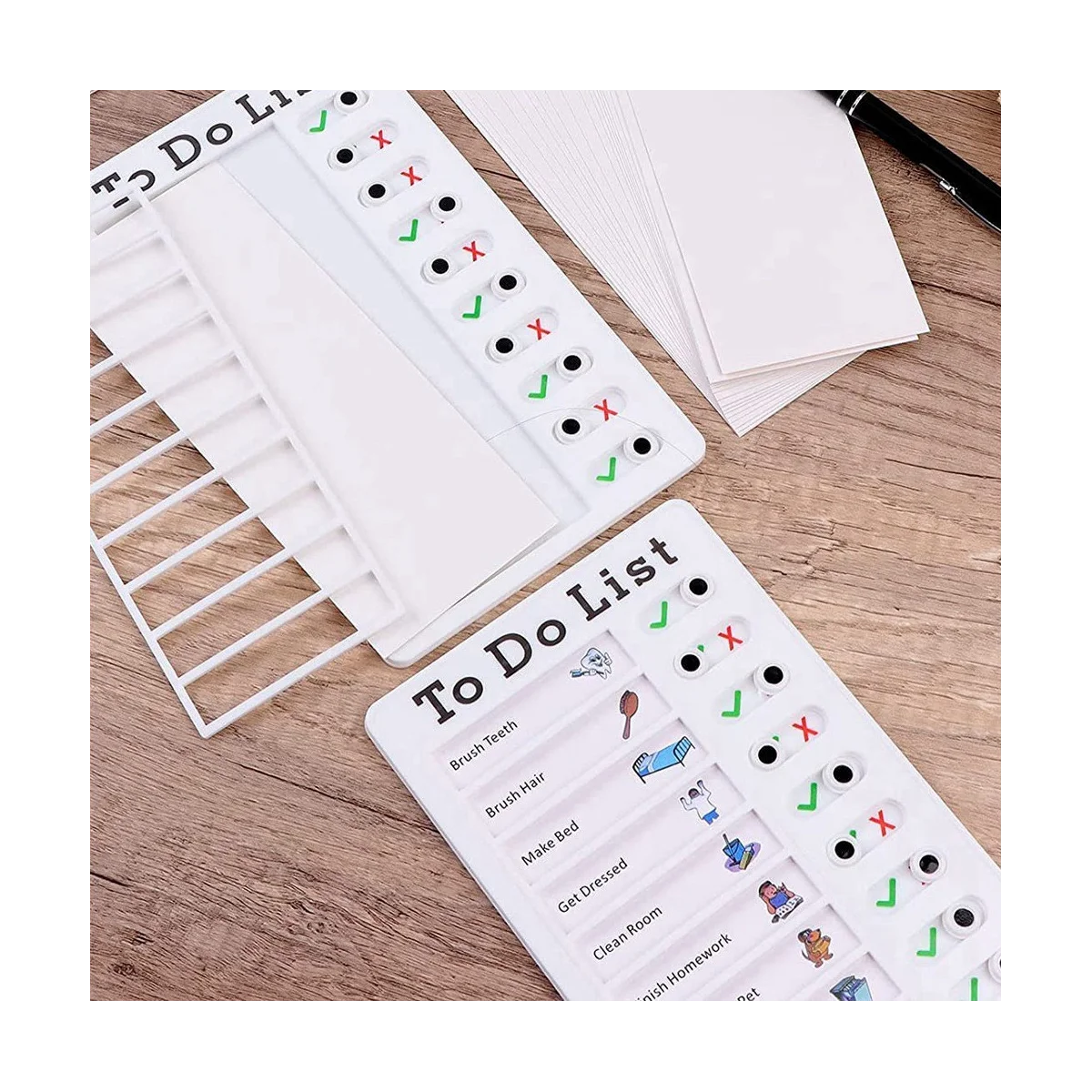 Комплект от 3 дъски за бележки, подвижен пластмасов таблица домашни работи, Прибиращи дъски за списък със задачи с 40 листа хартия