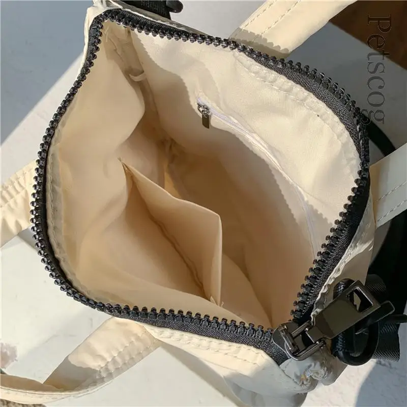 Корейски найлонови дамски чанти през рамо, преносима чанта-кофа с голям капацитет, ежедневна чанта през рамо в стил опрятного колеж, ученически чанти през рамо