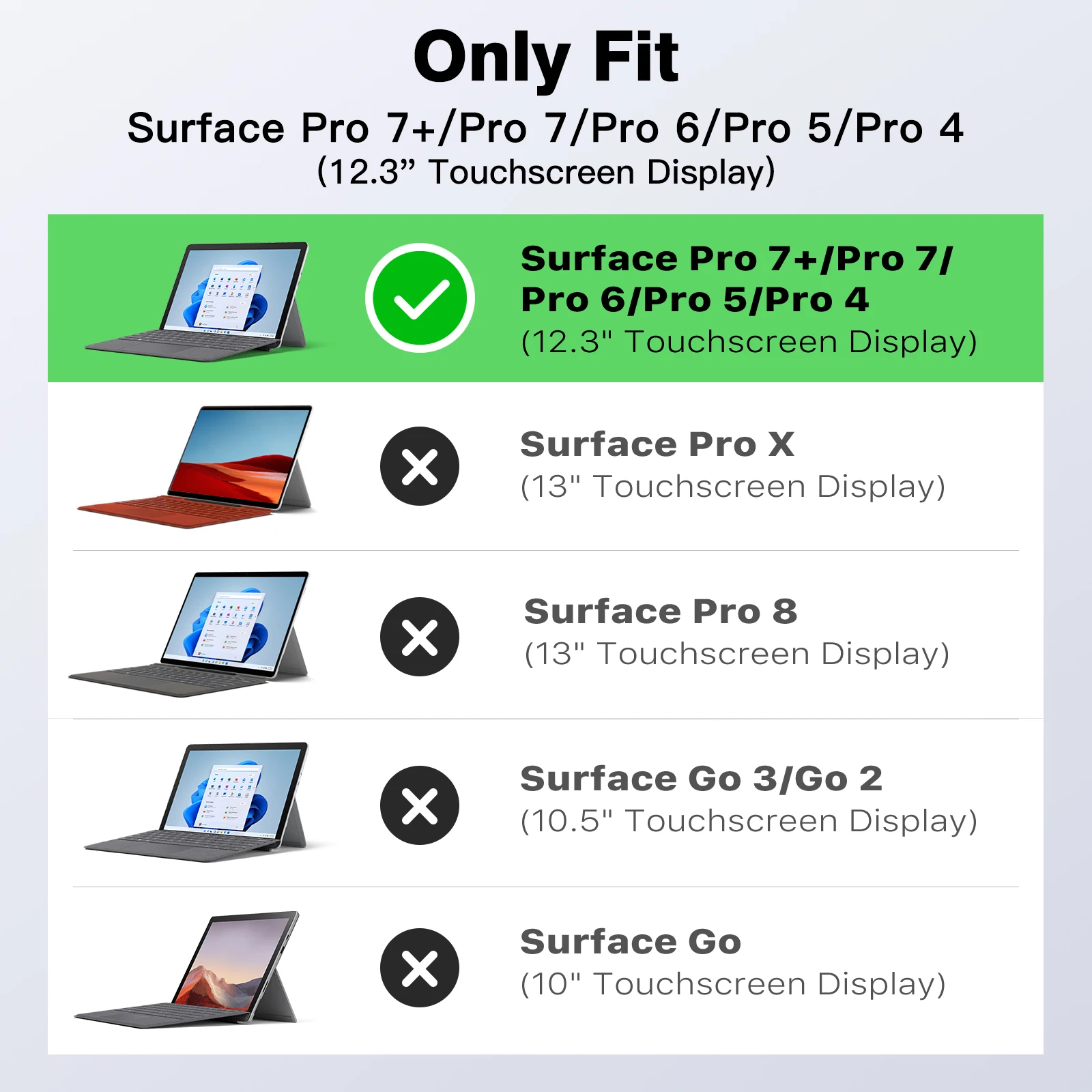Корпус untuk Microsoft Surface Pro 7 Plus на Pro7 6 5 4 LTE Универсален Здрав калъф с Притежателя на химикалки, Подложки за краката, Защитен калъф