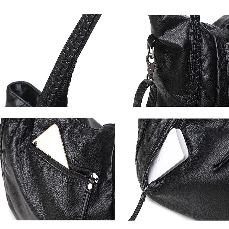 Луксозни чанти за жени, черни чанти, дамски чанти-незабавни посланици 2022, кожени чанти-скитници, голяма чанта през рамо Bolsa Feminina