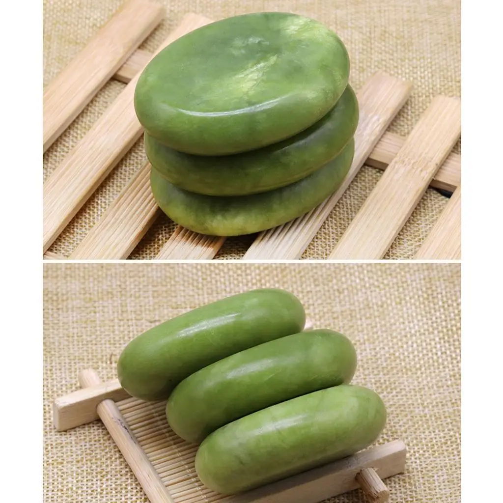 Масажът топло със зелен нефрит за релакс на тялото и облекчаване на болката (5 х 6 см, 6 х 8 см)