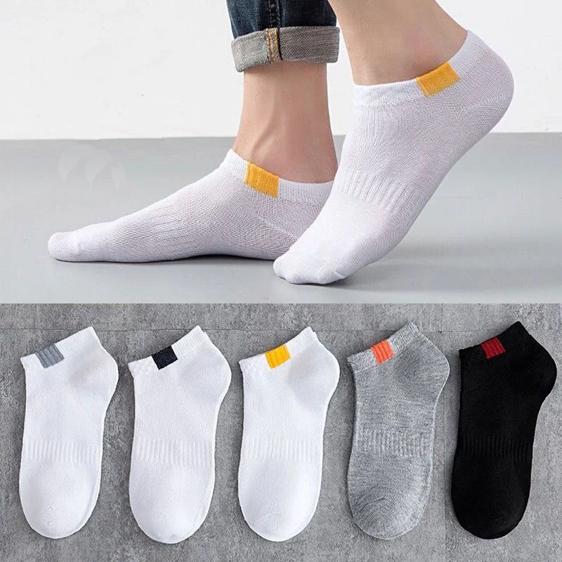 Мъжки Летни мъжки чорапи от бамбуково влакно, дишащи памучни спортни чорапи, Дишаща Дезодорант, Бизнес чорапи с гривната на крака, Размер 37-45