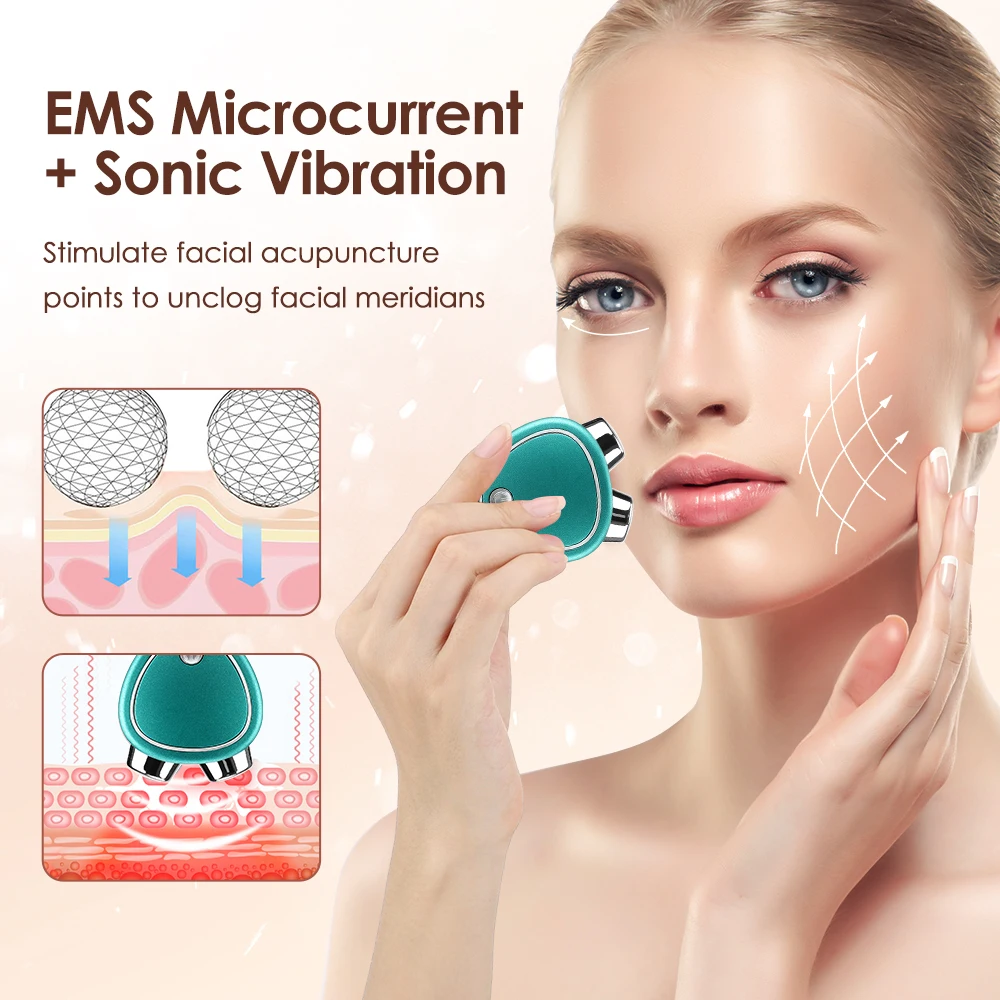 Нов EMS Масажор За Лице Микротоковая Машина За Лифтинг на Лицето 3D Валяк Против Бръчки за Стягане на Кожата, Подмладяване Инструменти, За да се Грижи За вашата Красота