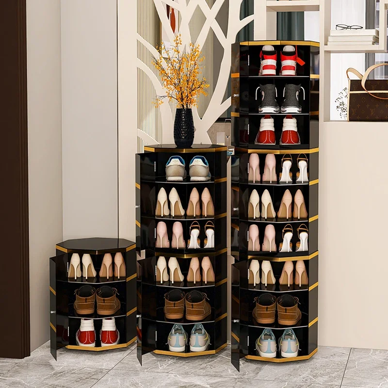 Нов въртящ се шкаф за обувки 2022 година, домакински луксозна закачалка за обувки, като кабинет, ъглова малък апартамент, проста и модерна.
