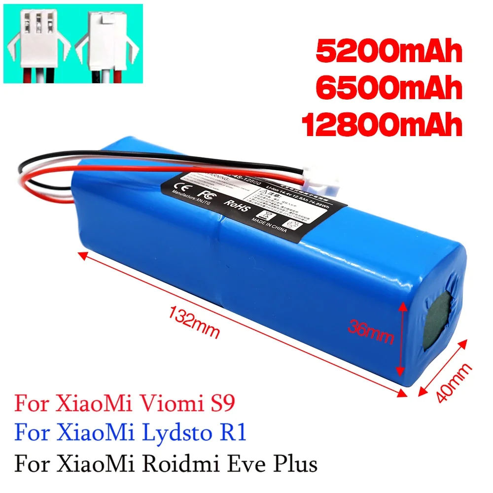 НОВА Литиево-йонна Батерия Lydsto R1 Viomi S9 Roidmi Eve Plus, Робот-Прахосмукачка R1, Акумулаторна Батерия с капацитет 12800 ма