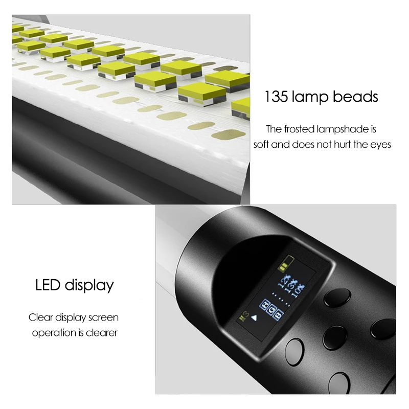 Палка-жезъл RGB, цветни led попълнете осветление, акумулаторна чрез USB за танци /партита, преносима светкавица Speedlite