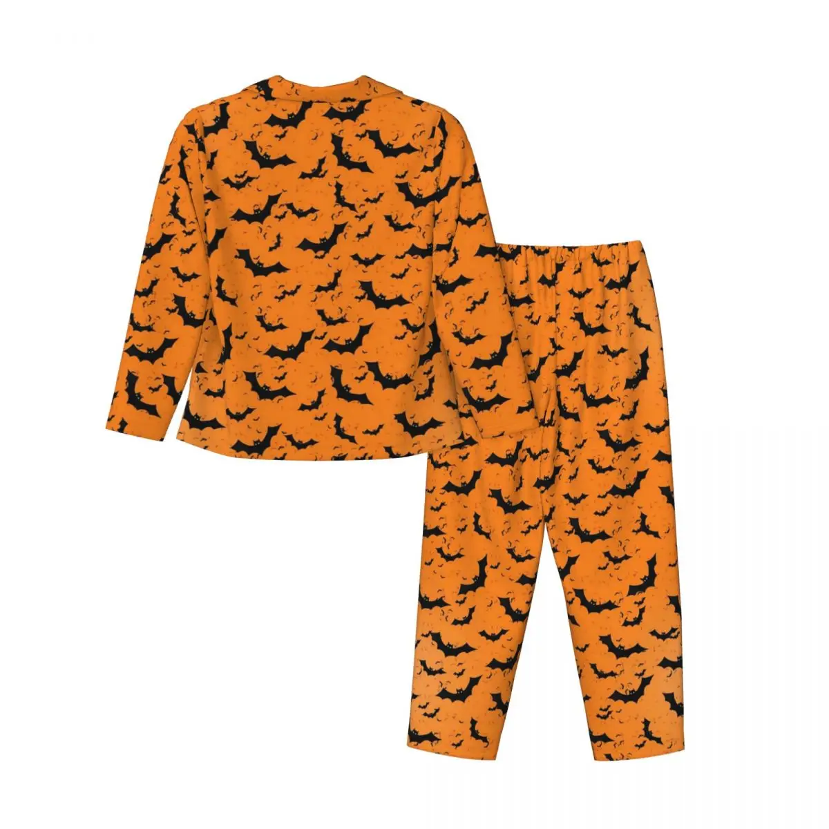 Пижамные комплекти с бухалка за Хелоуин, Есенни Оранжево и черно Модни пижами за почивка, женски, 2 броя, свободни пижама с принтом голям размер, подарък
