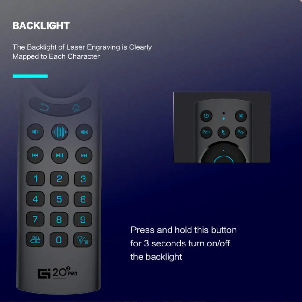 Плюс G20S 2.4 G Безжична Интелигентна Гласова Въздушна Мишка С Подсветка, Жироскоп, ИНФРАЧЕРВЕН модул за Обучение Дистанционно Управление BT5.0 За Android TV BOX