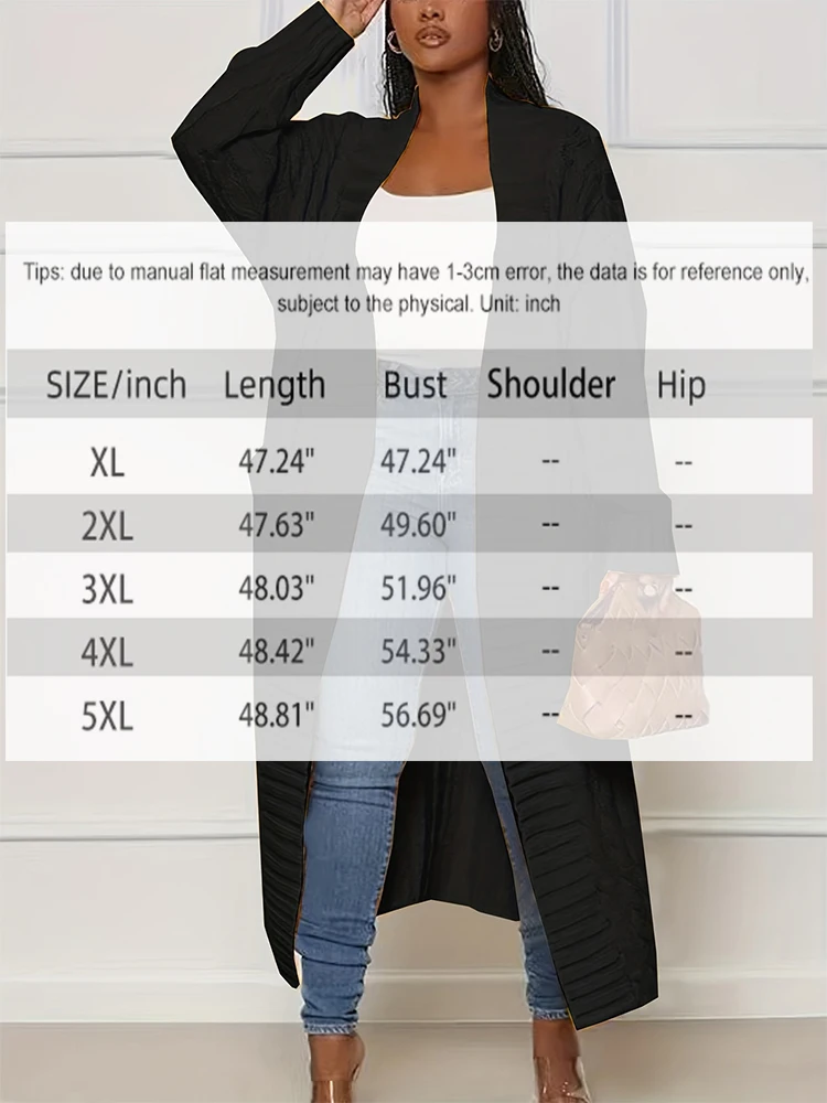 Плюс Размера на Есенно-зимния Нов дамски монофонични жилетка 2023 г., Всекидневни вязаный жилетка с джобове, пуловер в предградията на стил XL-5XL