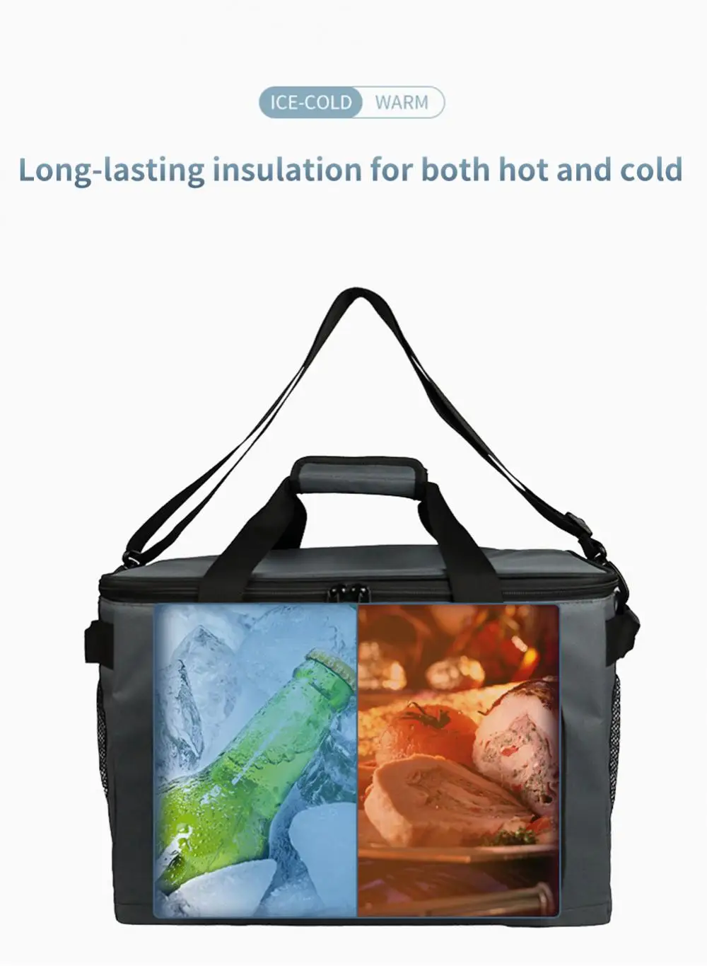 Преносима туристическа чанта за съхранение на продукти с голям капацитет, туристически изолиращи чанти, водоустойчива чанта през рамо, туристически кухненски принадлежности