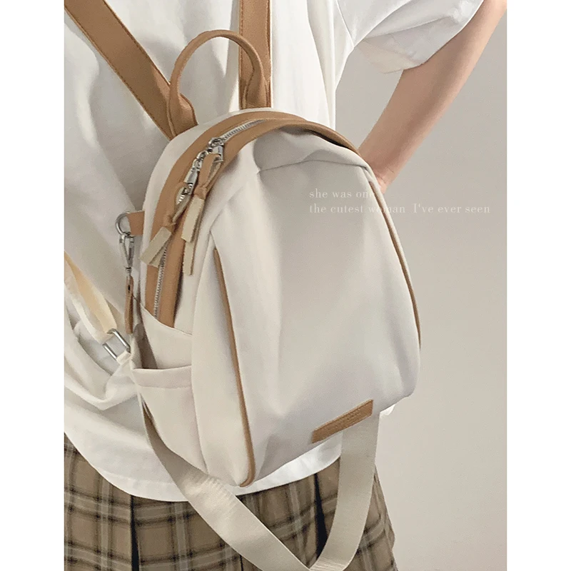 Прости ежедневни раници, дамски универсална найлонова чанта в контрастен цвят, женски училищни чанти с голям капацитет, преносима чанта