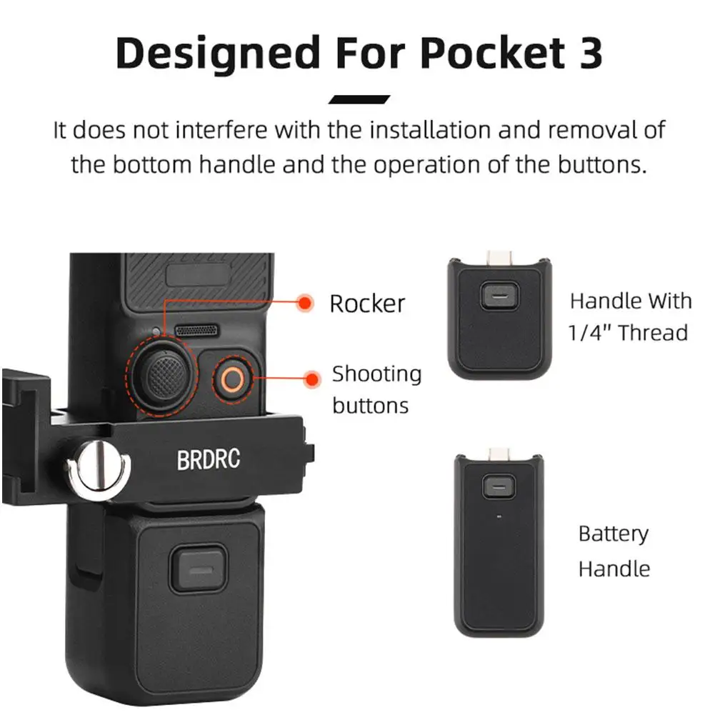 Разширителен модул BRDRC за преносим карданной камера Osmo Pocket 3 Адаптер скоба за разширяване Фиксиран Микрофон Скоба на лампата-светкавица