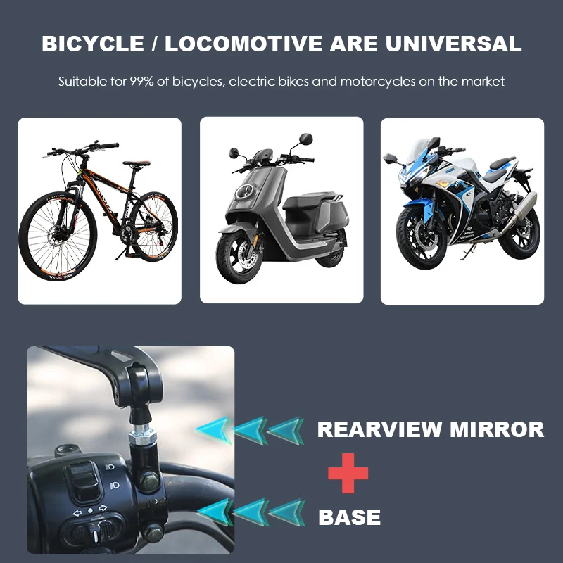 Рефлектор огледала за обратно виждане Наем Регулируема Управляемият Огледало на Кормилото Прозрачно Огледало за обратно виждане Електрически Скутер Колоездене Аксесоари за велосипеди