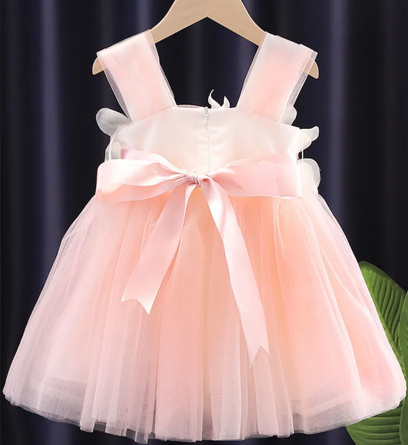 Рокля на 1-ви рожден ден на принцеса рокля с цветя модел за момичета, рокли за партита и сватби, рокля за кръщаване на детето, бална рокля за деца, Vestidos