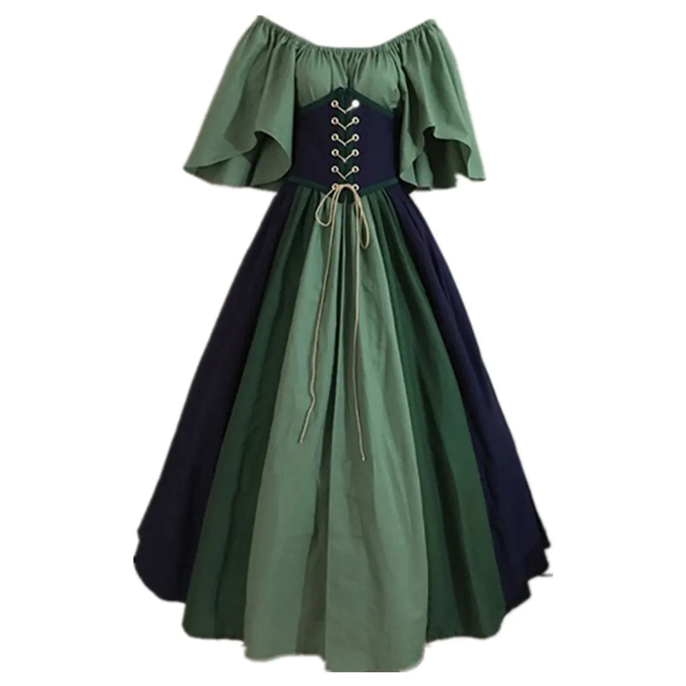 Рокля от епохата на Възраждането Женски Средновековна Викторианска Бална рокля Корсет Придворни рокли с изгорени ръкави на Маскарадните рокли за cosplay на Хелоуин