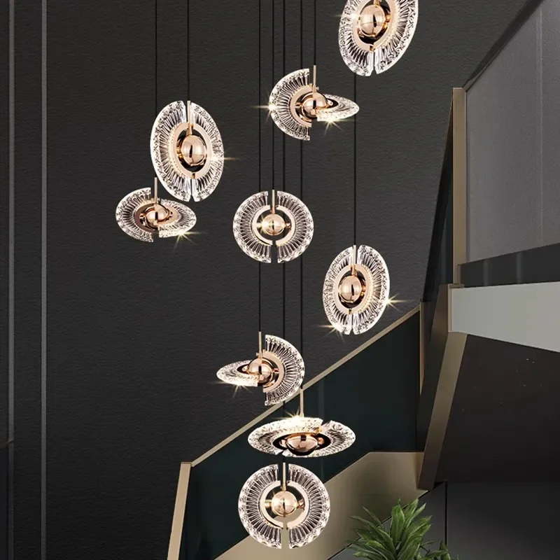 Скандинавски начало декор трапезария Окачен лампа, която осветява вътрешно осветление на стълби, висящи лампа полилей лампи за дневна