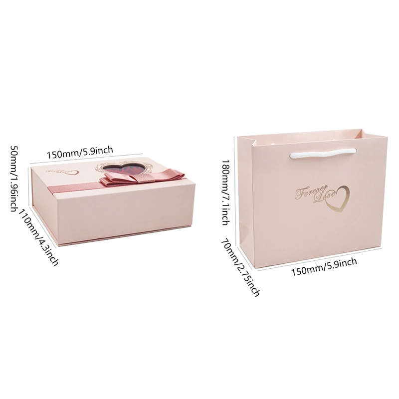 Скъпа куха ковчег за бижута във формата на розово сърце, Романтична ковчег с пръстен и окачване на Свети Валентин, подарък ковчег за бижута, органайзер за показване на бижута