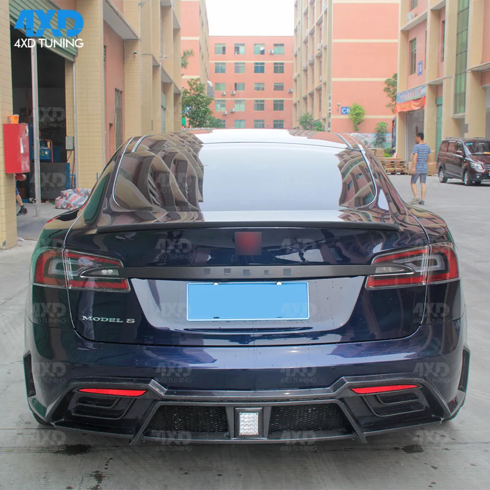 Спойлер от въглеродни влакна с матово черно покритие за Tesla Model S, Заден Спойлер от въглеродни влакна, Крило на багажника, 2012 2013 2014 2015 2016 2017 2018 2019
