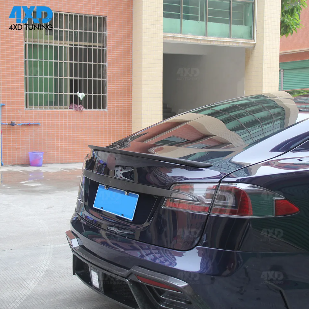 Спойлер от въглеродни влакна с матово черно покритие за Tesla Model S, Заден Спойлер от въглеродни влакна, Крило на багажника, 2012 2013 2014 2015 2016 2017 2018 2019