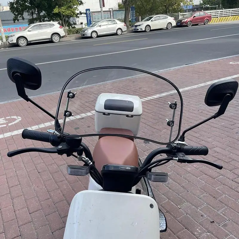Стъкла мотоциклети Устойчиви ретро-дефлектори на вятъра Универсално предното стъкло, лесно се инсталира, подходящ за аксесоари за мотоциклети и велосипеди