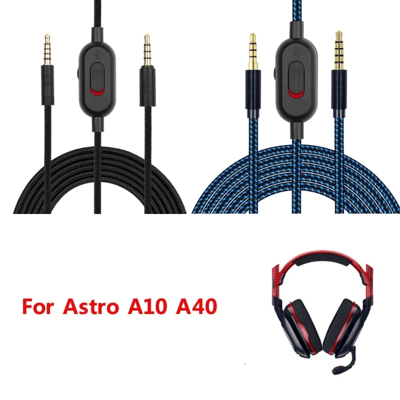 Удлинительный кабел в найлонов оплетке със скоба за изключване на звука регулатор на силата на звука за слушалки AstroA10 A40