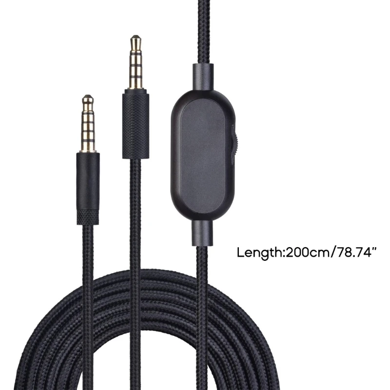 Удлинительный кабел в найлонов оплетке със скоба за изключване на звука регулатор на силата на звука за слушалки AstroA10 A40